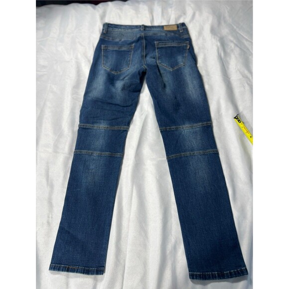 ETZO Men's Biker Moto Slim Skinny Ripped Distressed Denim Jeans 34x32 7520 - Picture 12 of 15